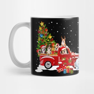 Red Truck Merry Christmas Tree Corgi Dog Christmas T-Shirt Mug